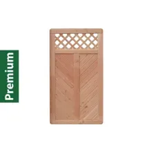 Premium Douglasie Sichtschutzzaun Holz, 98,5 cm (B) x 178,5 cm (H), Fischgrätmuster mit Mittelsträbe und Gitter in Rautenform - natur Premium Douglasie Sichtschutzzaun Holz, 98,5 cm (B) x 178,5 cm (H), Fischgrätmuster mit Mittelsträbe und Gitter in Rautenform - natur