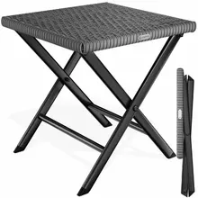 Polyrattan Klapphocker Anthrazit 3in1 120kg Belastbarkeit 43x40x44cm klappbar leicht tragbar außen wetterfest Polyrattan Klapphocker Anthrazit 3in1 120kg Belastbarkeit 43x40x44cm klappbar leicht tragbar außen wetterfest