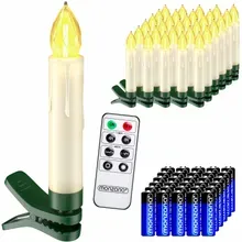 Kabellose Weihnachtsbaumkerzen LED 30er-Set Warmweiß mit Batterien & Fernbedienung Kabellose Weihnachtsbaumkerzen LED 30er-Set Warmweiß mit Batterien & Fernbedienung