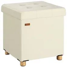 Casaria® Sitzhocker Beige Samt 42x38x38cm faltbar Casaria® Sitzhocker Beige Samt 42x38x38cm faltbar
