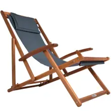 Casaria® Gartenliege Anthrazit Akazienholz 94x60x94cm Casaria® Gartenliege Anthrazit Akazienholz 94x60x94cm