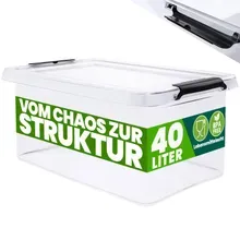 Aufbewahrungsbox 58x39x26cm 40L transparent stapelbar BPA-frei Aufbewahrungsbox 58x39x26cm 40L transparent stapelbar BPA-frei