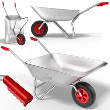 Schubkarre verzinkt 100kg Tragkraft 80L Luftreifen Ø32cm Schubkarre verzinkt 100kg Tragkraft 80L Luftreifen Ø32cm