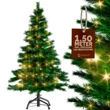 Casaria® Künstlicher Weihnachtsbaum 150cm mit Lichterkette und Metallfuß PVC Casaria® Künstlicher Weihnachtsbaum 150cm mit Lichterkette und Metallfuß PVC