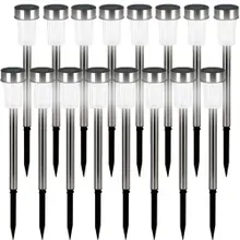 LED Solarleuchte 16er-Set Edelstahl LED Solarleuchte 16er-Set Edelstahl