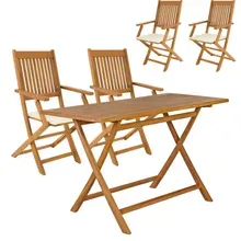 Garten-Sitzgruppe Bari 5-tlg Akazienholz FSC®-zertifiziert Sitzkissen Creme Garten-Sitzgruppe Bari 5-tlg Akazienholz FSC®-zertifiziert Sitzkissen Creme