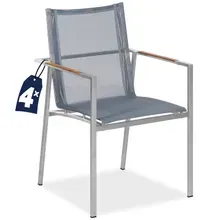 Gartenstuhl Monza 4er-Set Grau stapelbar Gartenstuhl Monza 4er-Set Grau stapelbar