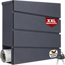 monzana® Briefkasten mit Zeitungsrohr Anthrazit Stahl monzana® Briefkasten mit Zeitungsrohr Anthrazit Stahl