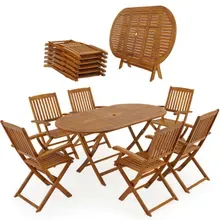 Casaria® Garten-Sitzgruppe Boston 7-tlg Akazienholz Casaria® Garten-Sitzgruppe Boston 7-tlg Akazienholz