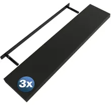 Wandregal Schweberegal 110cm 3er-Set Schwarz + Halterung Wandregal Schweberegal 110cm 3er-Set Schwarz + Halterung