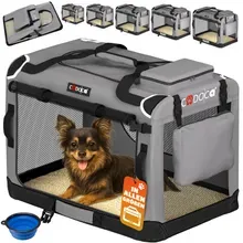 Cadoca® Hundebox faltbar S 50x34x36cm Grau Cadoca® Hundebox faltbar S 50x34x36cm Grau