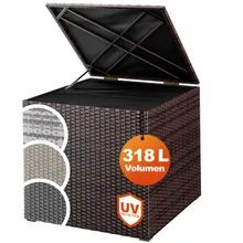 Casaria® Gartenbox Polyrattan 318L Braun mit Innenverkleidung wetterfest Casaria® Gartenbox Polyrattan 318L Braun mit Innenverkleidung wetterfest