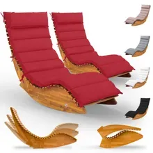 Saunaliege Java 2er-Set Akazie FSC®-zertifiziert mit Auflage Rot Saunaliege Java 2er-Set Akazie FSC®-zertifiziert mit Auflage Rot