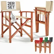 Regiestuhl Creme 2er-Set Eukalyptusholz FSC®-zertifiziert Klappbar Gartenstuhl bis 160kg Regiestuhl Creme 2er-Set Eukalyptusholz FSC®-zertifiziert Klappbar Gartenstuhl bis 160kg