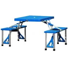 Casaria® Campingtisch Blau Alu für 4 Personen klappbar Casaria® Campingtisch Blau Alu für 4 Personen klappbar