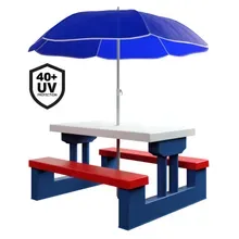 Spielwerk® Kindersitzgruppe Blau mit Sonnenschirm Spielwerk® Kindersitzgruppe Blau mit Sonnenschirm
