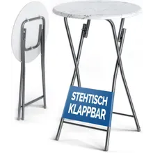 Stehtisch klappbar Ø60cm Marmoroptik Weiß 110cm Höhe Stehtisch klappbar Ø60cm Marmoroptik Weiß 110cm Höhe