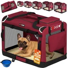 Cadoca® Hundebox faltbar M 60x42x44cm Dunkelrot Cadoca® Hundebox faltbar M 60x42x44cm Dunkelrot