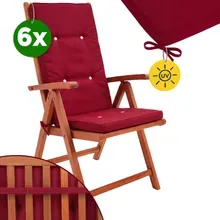 Stuhlauflage 6er-Set Rot für Hochlehner Vanamo Stuhlauflage 6er-Set Rot für Hochlehner Vanamo