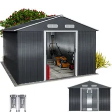 Gerätehaus Anthrazit 312x257x178cm verzinkter Bodenkranz mit Bodenleiste Gerätehaus Anthrazit 312x257x178cm verzinkter Bodenkranz mit Bodenleiste