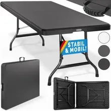 Casaria® Klapptisch Anthrazit Kunststoff 183x75x73cm Casaria® Klapptisch Anthrazit Kunststoff 183x75x73cm