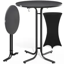 Casaria® Stehtisch Grau 110x70cm + Husse Schwarz Ø70cm Casaria® Stehtisch Grau 110x70cm + Husse Schwarz Ø70cm