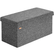 Casaria® Sitzbank Dunkelgrau 80x40x40cm MDF faltbar Casaria® Sitzbank Dunkelgrau 80x40x40cm MDF faltbar