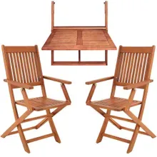 Casaria® Balkonhängetisch inkl 2 Stühle 3-tlg Akazienholz FSC®-zertifiziert Casaria® Balkonhängetisch inkl 2 Stühle 3-tlg Akazienholz FSC®-zertifiziert