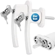 monzana® Fenstergriff 2er-Set Weiß abschließbar monzana® Fenstergriff 2er-Set Weiß abschließbar