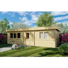 Blockhaus mit einem Schlafzimmer “Holiday I” 9x5m | Großes Blockhaus als Ferienhaus kaufen | 5x9m großes Gartenhaus aus Holz Blockhaus mit einem Schlafzimmer “Holiday I” 9x5m | Großes Blockhaus als Ferienhaus kaufen | 5x9m großes Gartenhaus aus Holz