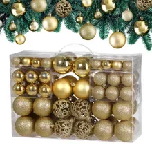 Weihnachtskugeln Gold 100-tlg in matt, glänzend & glitzernd Weihnachtskugeln Gold 100-tlg in matt, glänzend & glitzernd