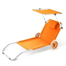 Gartenliege Kreta Orange Alu mit Rollen Gartenliege Kreta Orange Alu mit Rollen