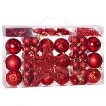 Casaria® Weihnachtskugeln Rot 66 tlg in matt glänzend & glitzernd Casaria® Weihnachtskugeln Rot 66 tlg in matt glänzend & glitzernd