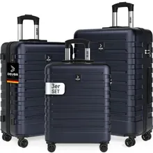 Hartschalenkoffer New York Set 3-tlg Dunkelblau Rollen 360º ABS Hartschalenkoffer New York Set 3-tlg Dunkelblau Rollen 360º ABS