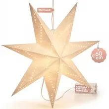 Papierstern LED Creme Ø60cm 7 Arme Papierstern LED Creme Ø60cm 7 Arme