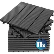 Casaria® WPC Fliesen 11er-Set Klassik Anthrazit - 30x30cm Casaria® WPC Fliesen 11er-Set Klassik Anthrazit - 30x30cm