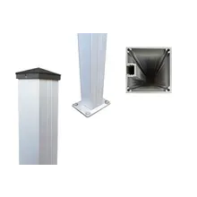 Verstärkter Aluminium Pfosten für Montage von Gartentoren und Gartentüren, 3,5 mm Materialstärke, 100 x 100 mm, 2,00 m Länge, inkl. Pfostenträger, Pfostenkappe, Abdeckleiste und Stopper - in silber eloxiert Verstärkter Aluminium Pfosten für Montage von Gartentoren und Gartentüren, 3,5 mm Materialstärke, 100 x 100 mm, 2,00 m Länge, inkl. Pfostenträger, Pfostenkappe, Abdeckleiste und Stopper - in silber eloxiert