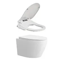 HOROW UG09R Wand-WC aus Keramik mit Soft-Close-Sitz & Superspin-Spülung - WC & Smart WC-Sitz Set HOROW UG09R Wand-WC aus Keramik mit Soft-Close-Sitz & Superspin-Spülung - WC & Smart WC-Sitz Set
