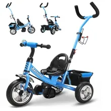 Kinderdreirad Raceline Blau Metall Schiebestange Kinderdreirad Raceline Blau Metall Schiebestange