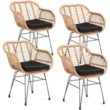Polyrattan Korbsessel Bali 4er-Set Natur Polyrattan Korbsessel Bali 4er-Set Natur