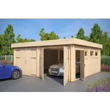 Doppelgarage-Fertiggarage “Hansa F” 6x6m | Doppelgarage aus Holz | Holzgarage als Bausatz | Holz-Fertiggarage kaufen Doppelgarage-Fertiggarage “Hansa F” 6x6m | Doppelgarage aus Holz | Holzgarage als Bausatz | Holz-Fertiggarage kaufen