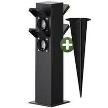 Gartensteckdose Schwarz 4er-Stecker 38x12,5x12,5cm Gartensteckdose Schwarz 4er-Stecker 38x12,5x12,5cm