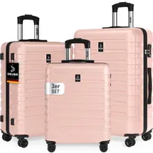 Hartschalenkoffer New York Set 3-tlg Pastellrosa Rollen 360º ABS Hartschalenkoffer New York Set 3-tlg Pastellrosa Rollen 360º ABS