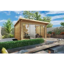 Modernes Gartenhaus “Trinity” 3x4m | Modernes Gartenhaus aus Holz mit Pultdach | 3x4m großes Gartenhaus mit Schiebetür aus Glas Modernes Gartenhaus “Trinity” 3x4m | Modernes Gartenhaus aus Holz mit Pultdach | 3x4m großes Gartenhaus mit Schiebetür aus Glas