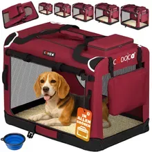 Cadoca® Hundebox faltbar L 70x52x50cm Dunkelrot Cadoca® Hundebox faltbar L 70x52x50cm Dunkelrot