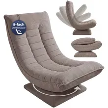 Sessel Aberdeen Taupe Cord 5fach verstellbar 360 Grad drehbar klappbar Sessel Aberdeen Taupe Cord 5fach verstellbar 360 Grad drehbar klappbar