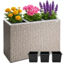 Polyrattan Blumentopf Creme 83x30,5x60cm Polyrattan Blumentopf Creme 83x30,5x60cm