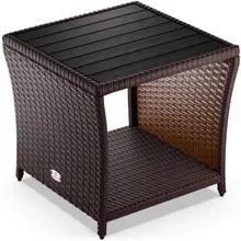 Casaria® Polyrattan Beistelltisch Vedis Braun 45x45x40cm Casaria® Polyrattan Beistelltisch Vedis Braun 45x45x40cm