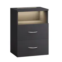 Casaria® Nachttisch Jamie Anthrazit 55x40x28cm Casaria® Nachttisch Jamie Anthrazit 55x40x28cm