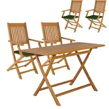 Garten-Sitzgruppe Bari 5-tlg Akazienholz FSC®-zertifiziert Sitzkissen Grün Garten-Sitzgruppe Bari 5-tlg Akazienholz FSC®-zertifiziert Sitzkissen Grün